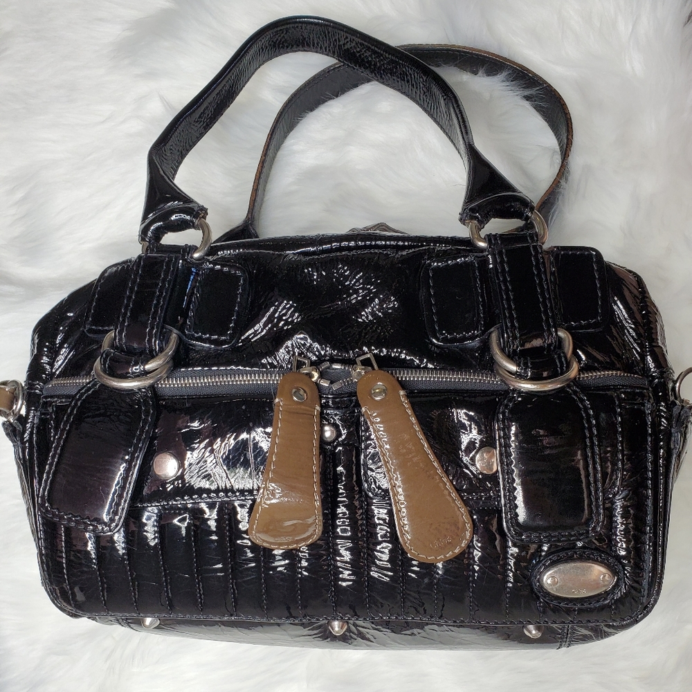 Vintag Chloé black shiny leather 😍